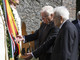 Il Presidente della Repubblica Sergio Mattarella con Frank-Walter Steinmeier, Presidente della Repubblica Federale di Germania, depongono una corona di alloro presso il cippo commemorativo intitolato a Don Giovanni Fornasini, in occasione delle celebrazioni per l’80° anniversario degli eccidi di Monte Sole