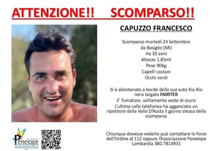 Scomparso nel nulla, si intensificano le ricerche di un giovane lombardo in Valle d'Aosta