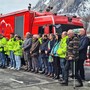 Renzo Testolin in ricordo delle vittime dell'incendio del Tunnel del Monte Bianco