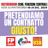 Referendum Fp Cgil, Uil Pa e Usb PI, sul rinnovo del contratto collettivo nazionale degli statali