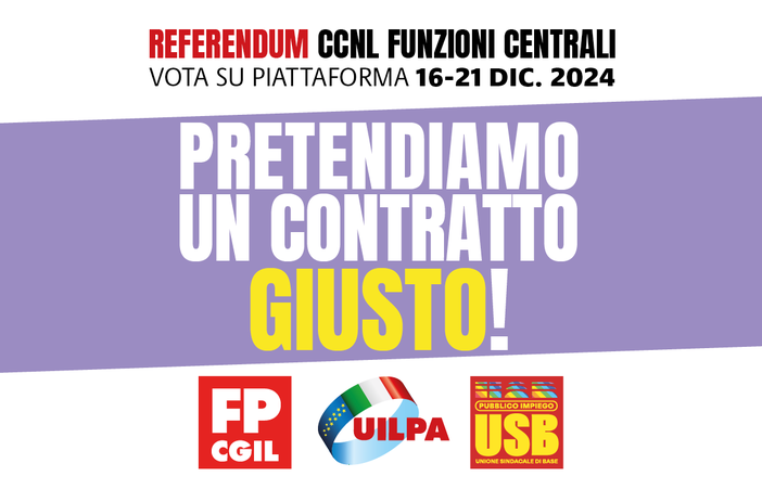 Referendum Fp Cgil, Uil Pa e Usb PI, sul rinnovo del contratto collettivo nazionale degli statali