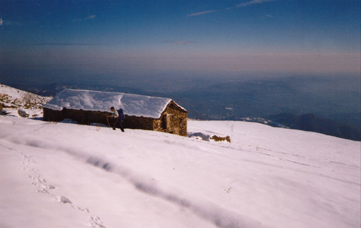 Crepuscolo  in inverno verso il Colle della Vittona