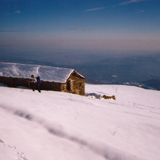 Crepuscolo  in inverno verso il Colle della Vittona