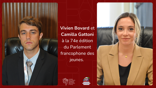 Camilla Gattoni et Vivien Bovard à la 10e session du Parlement francophone des jeunes