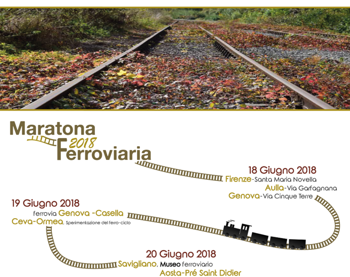 La Maratona Ferroviaria 2018 arriva ad Aosta il 20 giugno