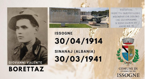 A Issogne Cerimonia di inaugurazione della tomba dedicata ai caduti di tutte le guerre e traslazione dei resti mortali dell’Alpino Giovanni Valente Borettaz