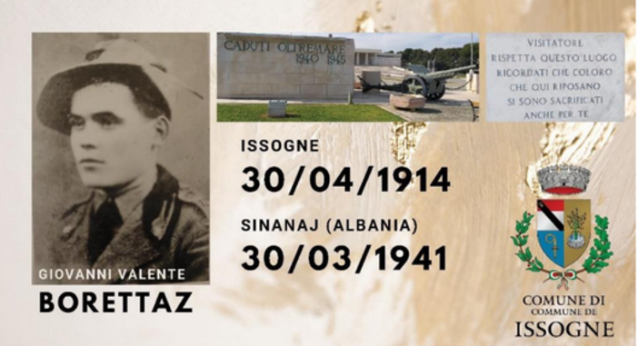 A Issogne Cerimonia di inaugurazione della tomba dedicata ai caduti di tutte le guerre e traslazione dei resti mortali dell’Alpino Giovanni Valente Borettaz