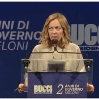 Elezioni Liguria, Meloni lancia Bucci: &quot;Per sinistra duravamo sei mesi, si sono svegliati sudati&quot;